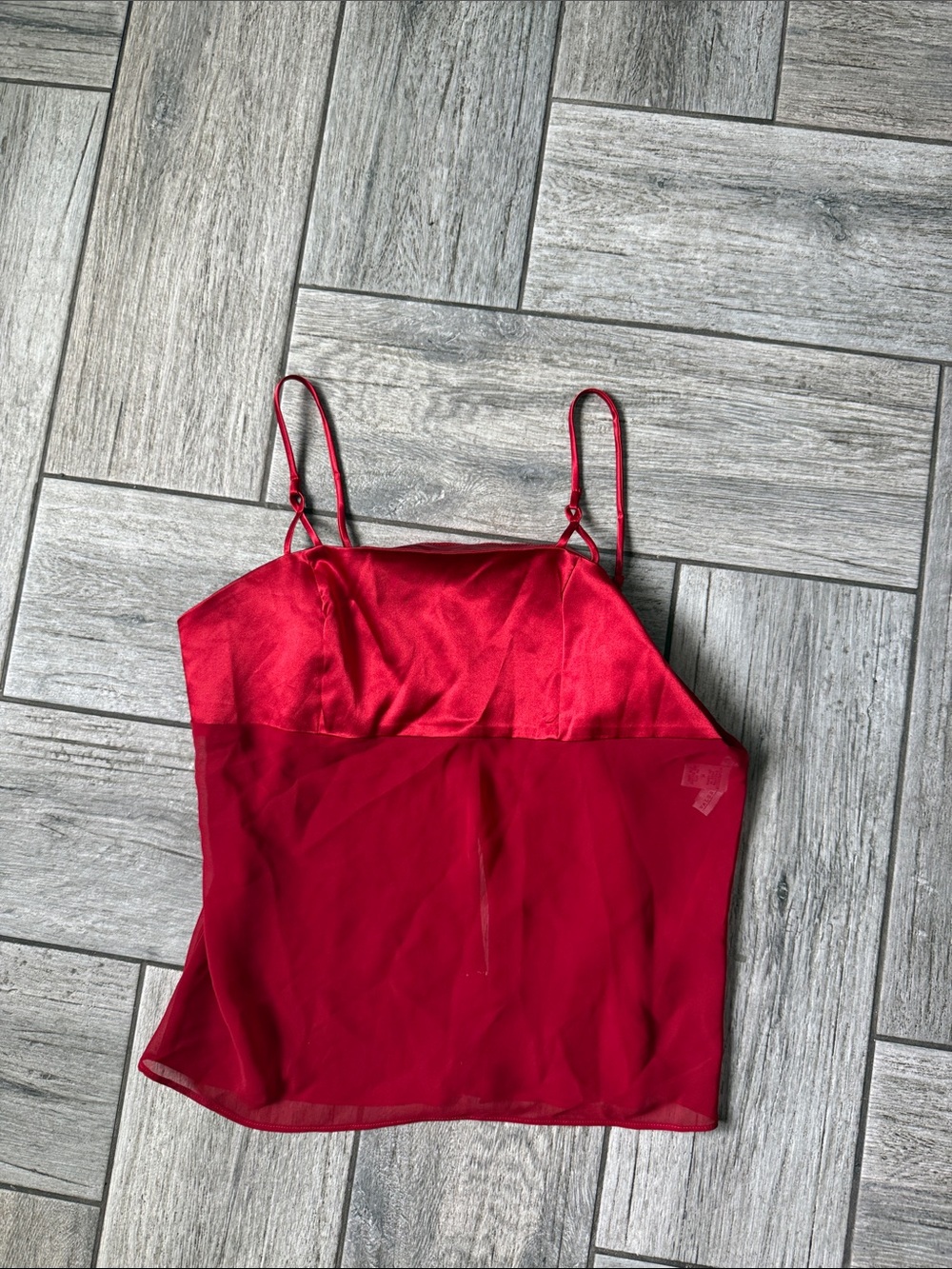 Valerie Stevens Red Sheer Satin Camisole